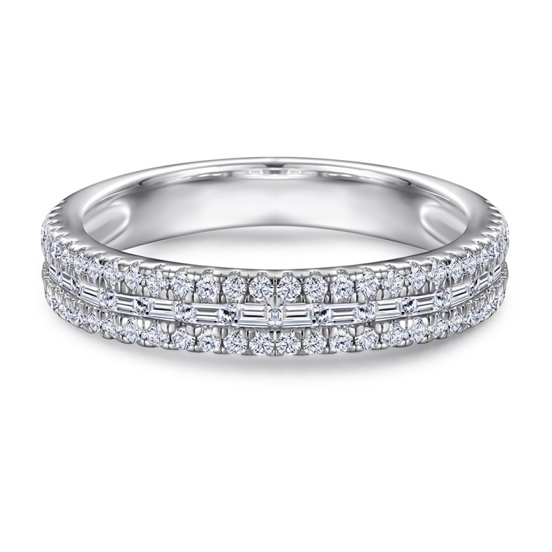 Halo Set Emerald Cut 925 Sterling Silver Birdal Sets C2023010021 