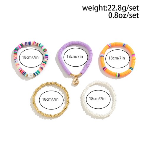Charmorah Bohemian Style Bracelet Set 18cm/7inch x 5 C2024070011