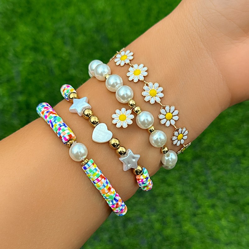 Charmorah Bohemian Style Bracelet Set 18cm/7inch x 3 + 19cm/7.5inch x 1 C2024070015