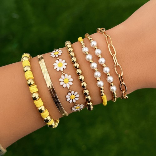 Charmorah Bohemian Style Bracelet Set 18cm/7inch x 4 + 19cm/7.5inch x 3 C2024070017