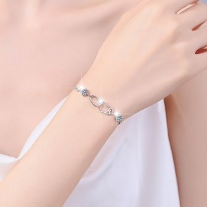"Heart in Heart" Moissanite Design Bracelet C2024070006