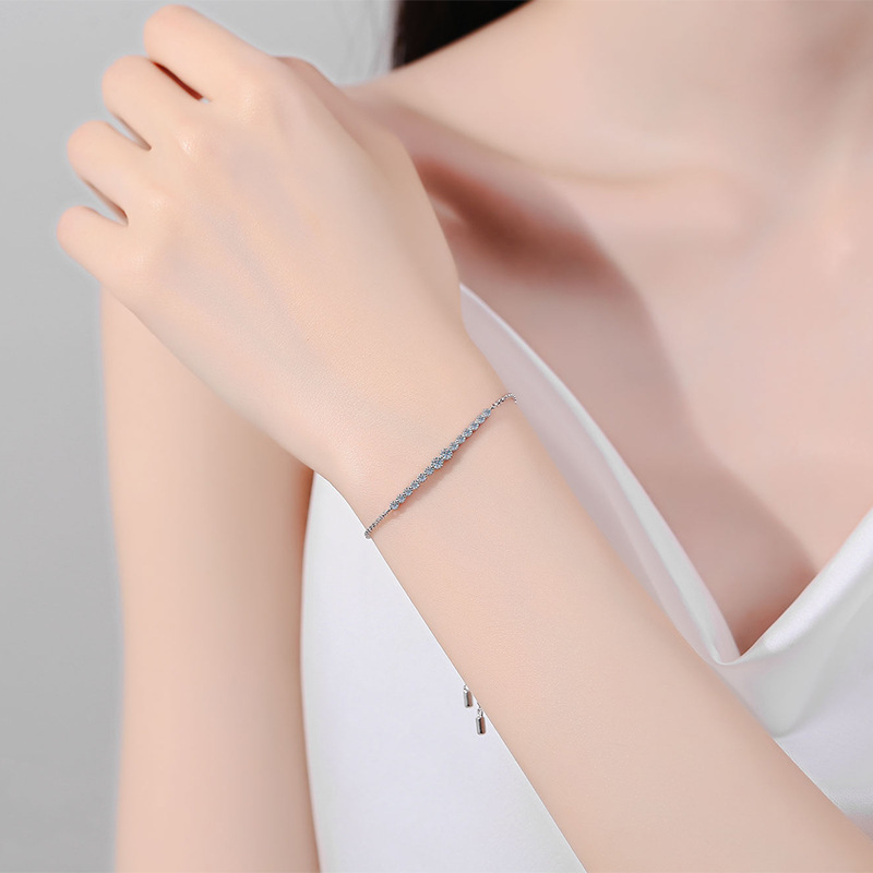 0.24 CT Moissanite S925 pure silver Bracelet C2025070101 