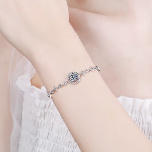 1 CT Moissanite Zhongxing Pack S925 pure silver Bracelet C2025070102