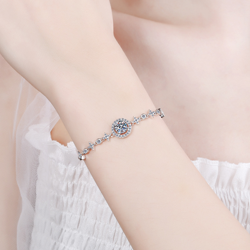 1 CT Moissanite Zhongxing Pack S925 pure silver Bracelet C2025070102 