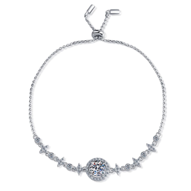 1 CT Moissanite Zhongxing Pack S925 pure silver Bracelet C2025070102