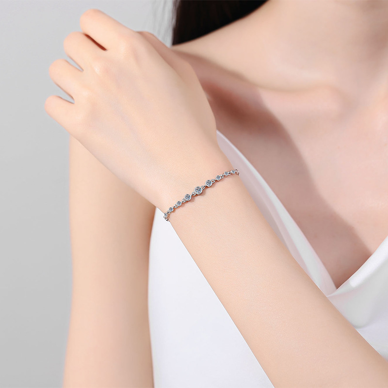 Moissanite Simplicity and individuality  S925 pure silver Bracelet C2025070103 