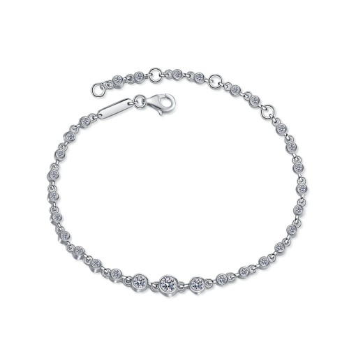 Moissanite Simplicity and individuality S925 pure silver Bracelet C2025070103 Moissanite Simplicity and individuality S925 pure silver Bracelet C2025070103