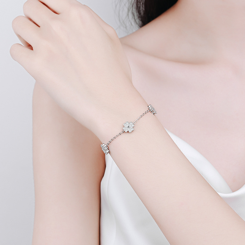 Moissanite Clover S925 pure silver Bracelet C2025070105 