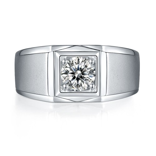 1CT Moissanite Round Cut Sterling Silver Men's Rings C2024050004 1CT Moissanite Round Cut Sterling Silver Men's Rings C2024050004