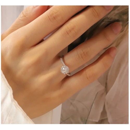 Charmorah " Star woven diamond ring" 925 Sterling Silver Adjustable opening C2025030101