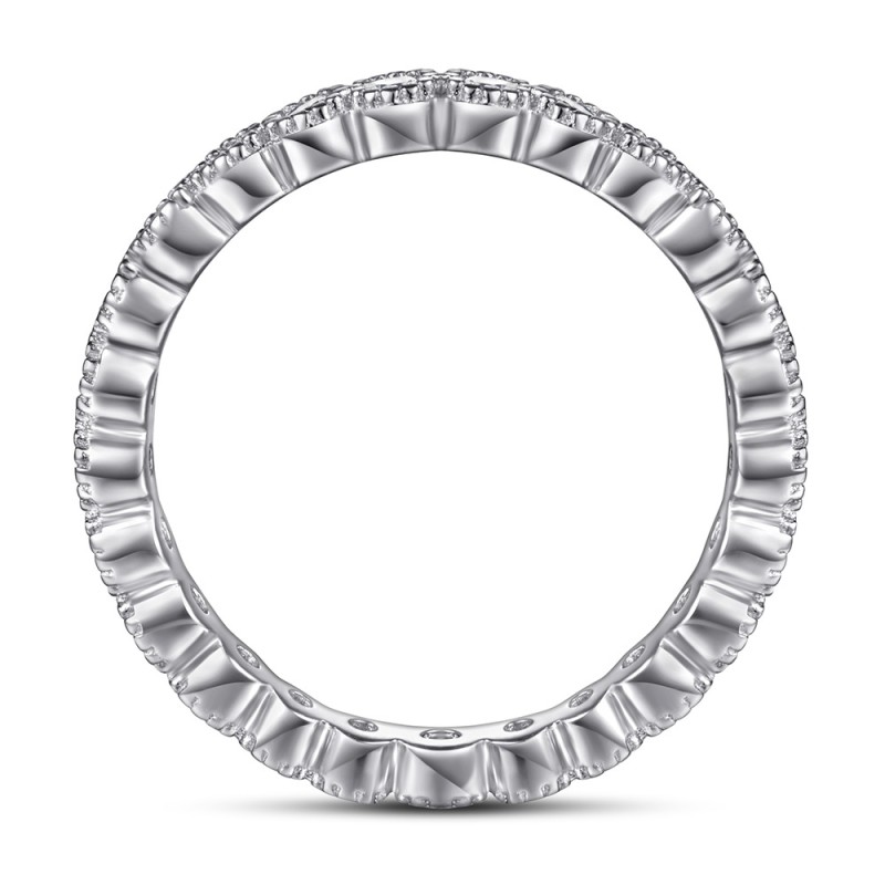 Eternity Band Round Cut 925 Sterling Silver Promise Rings C2024030001 
