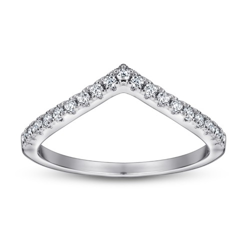 Half Eternity Band  V shape 925 Sterling Silver Promise Rings C2024030003 