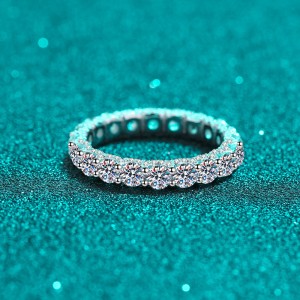 2.1CT Mozambique Circular Circular Bright Cutting Sterling Silver Engagement Rings  C2025020104