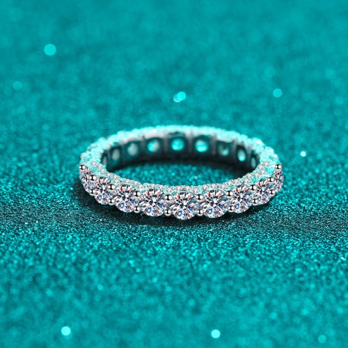 2.1CT Mozambique Circular Circular Bright Cutting Sterling Silver Engagement Rings  C2025020104 