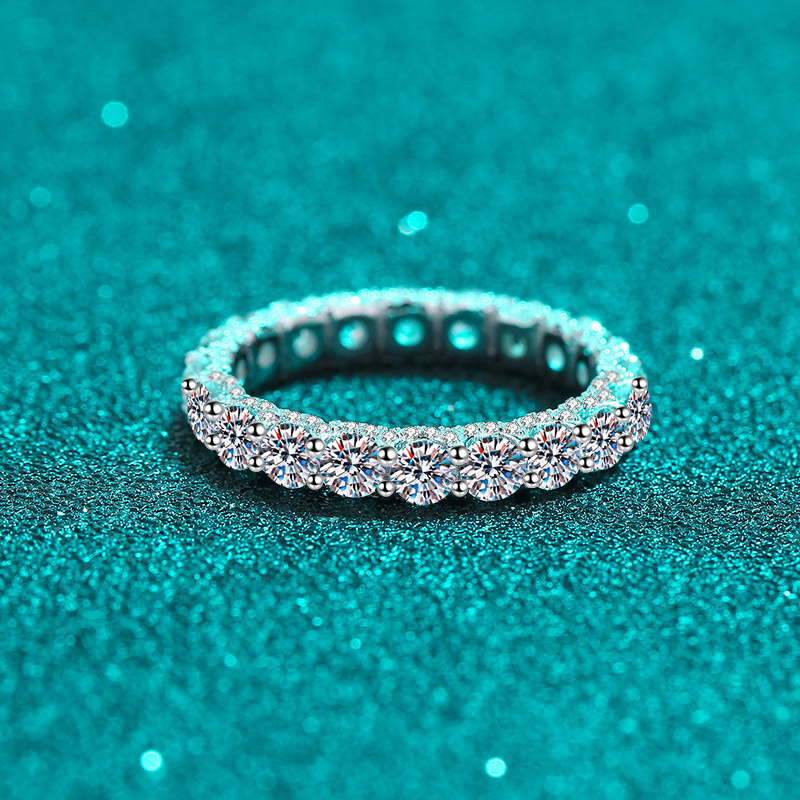 2.1CT Mozambique Circular Circular Bright Cutting Sterling Silver Engagement Rings  C2025020104 