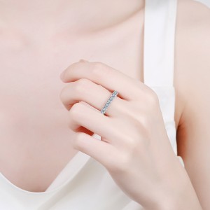 2.1CT Mozambique Circular Circular Bright Cutting Sterling Silver Engagement Rings  C2025020104