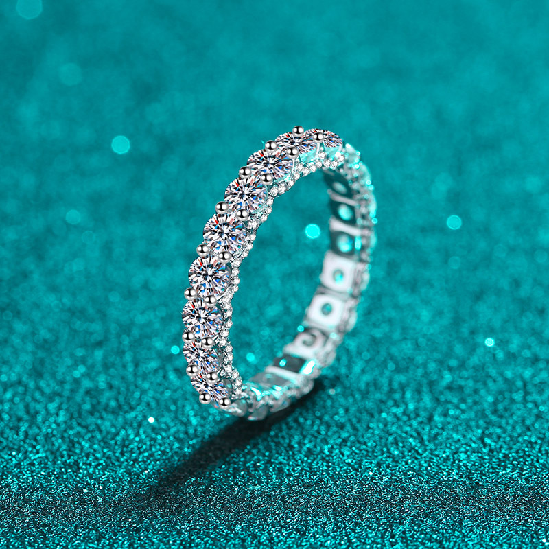 2.1CT Mozambique Circular Circular Bright Cutting Sterling Silver Engagement Rings  C2025020104 