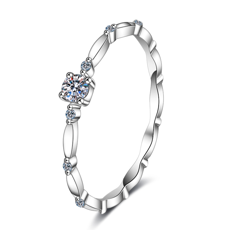 Moissanite Row Ring Four Claws s925 Silver Ring Engagement Rings C2025020105