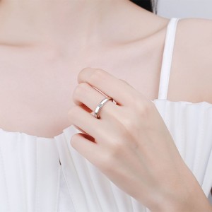 Moissanite Circular plain circle Square cutting  s925 Silver Ring Engagement Rings C2025020106
