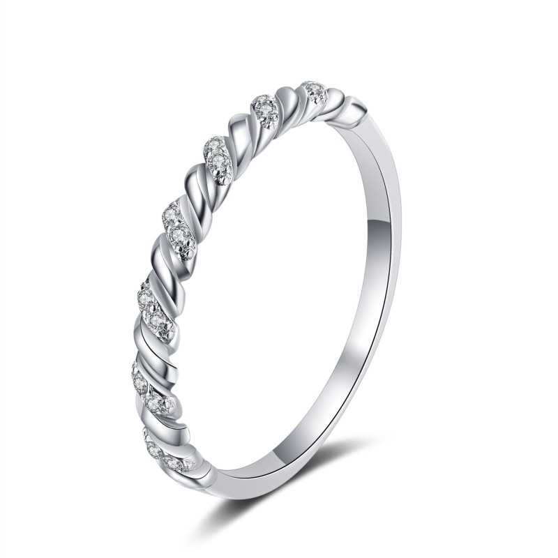 Moissanite Circular ring Polished s925 Silver Ring Engagement Rings C2025020107