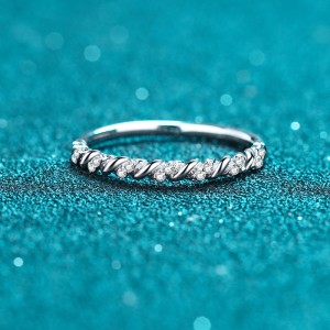 Moissanite Circular ring Polished s925 Silver Ring Engagement Rings C2025020107