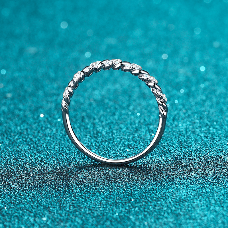 Moissanite Circular ring Polished s925 Silver Ring Engagement Rings C2025020107 