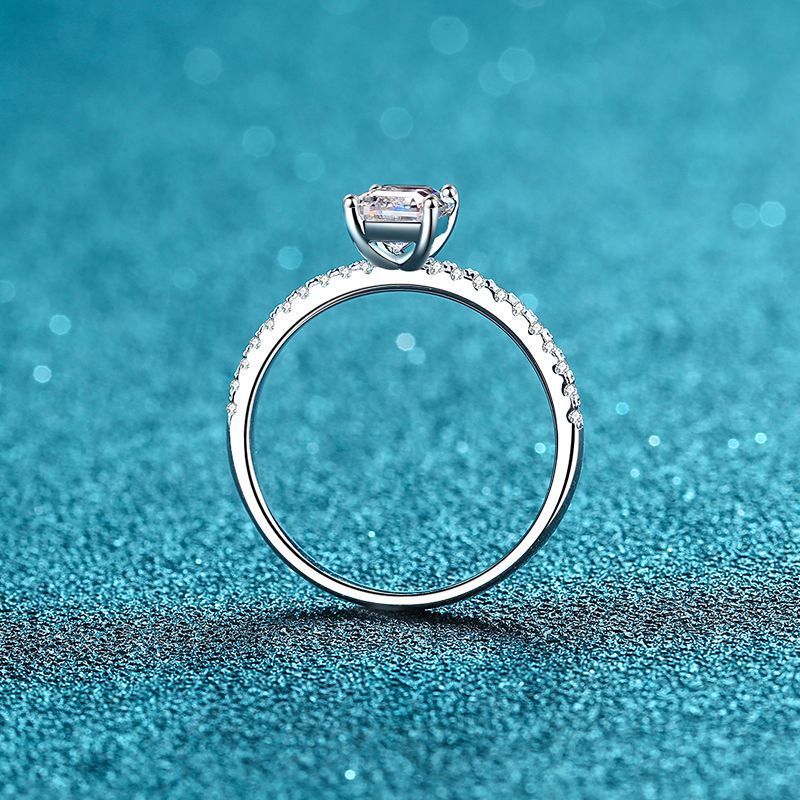 1 CT Moissanite Circular and rectangular faceted cutting s925 Silver Ring Engagement Rings C2025020108 