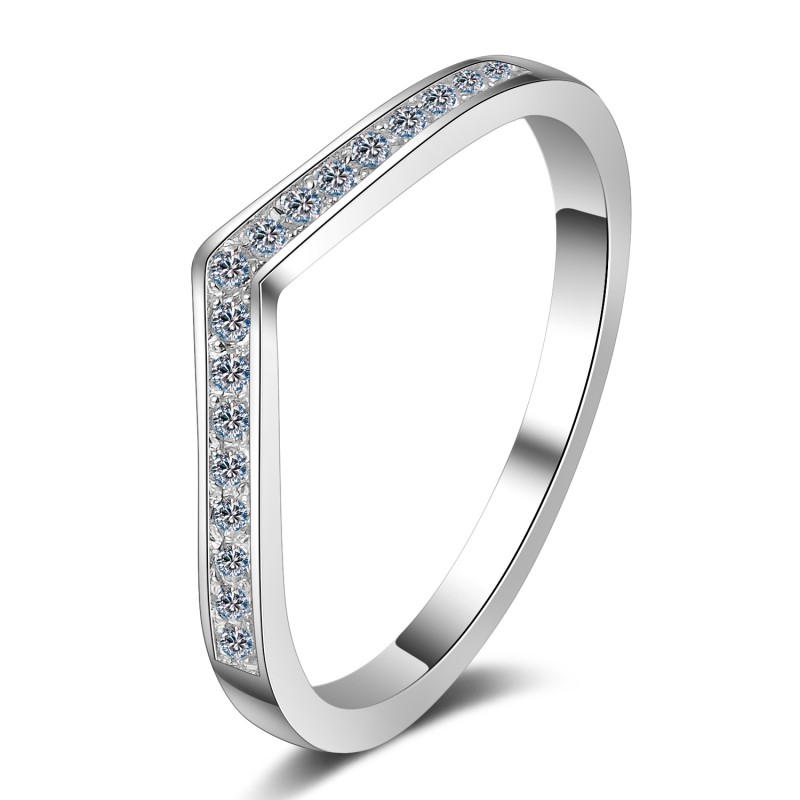Moissanite Irregular circular shape Circular bright cutting method s925 Silver Ring Engagement Rings C2025020109 