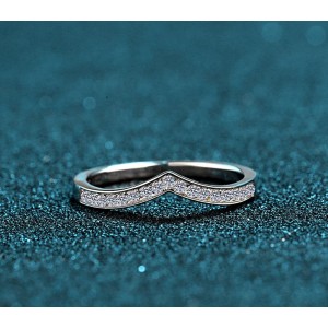 Moissanite Irregular circular shape Circular bright cutting method s925 Silver Ring Engagement Rings C2025020109