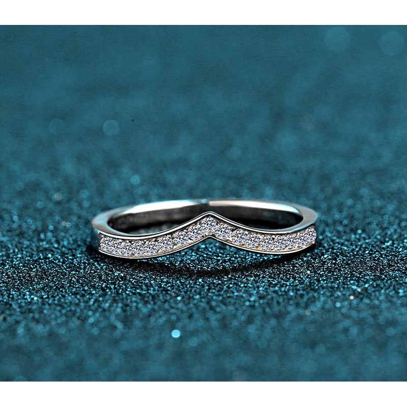 Moissanite Irregular circular shape Circular bright cutting method s925 Silver Ring Engagement Rings C2025020109 