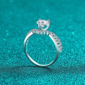1 CT Moissanite Circular Heart-shaped cutting  s925 Silver Ring Engagement Rings C2025020110