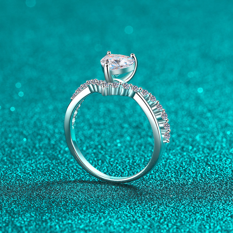 1 CT Moissanite Circular Heart-shaped cutting  s925 Silver Ring Engagement Rings C2025020110 