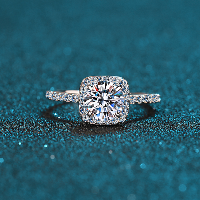 1 CT Moissanite Princess Cut s925 Silver Ring Engagement Rings C2025020111 