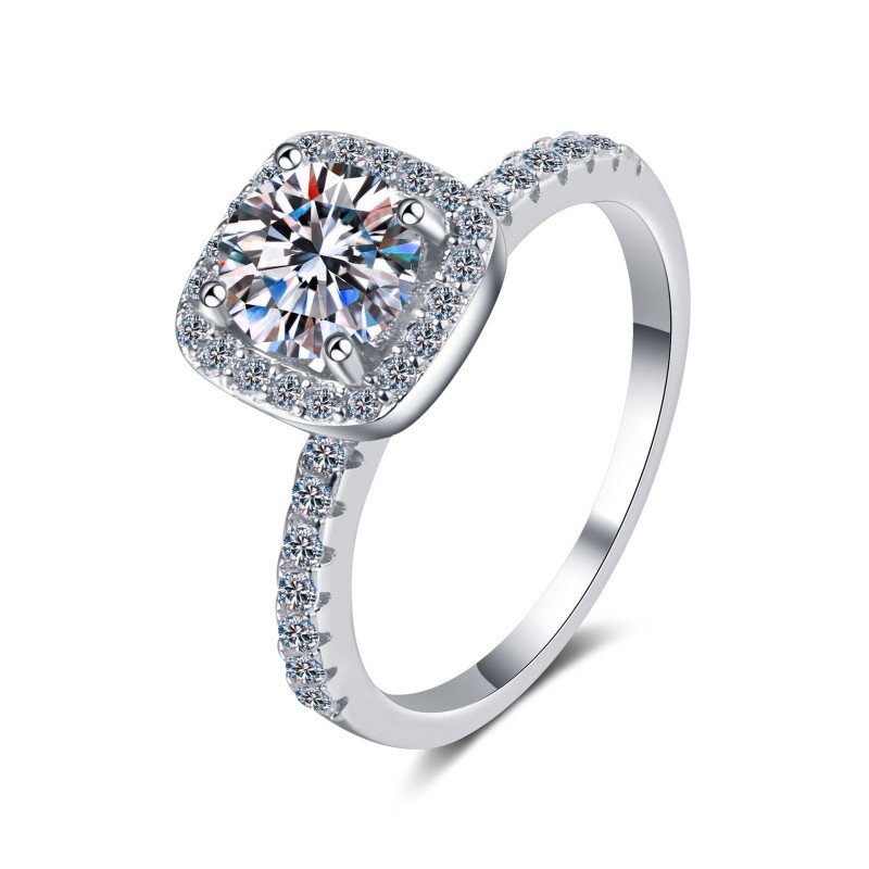 1 CT Moissanite Princess Cut s925 Silver Ring Engagement Rings C2025020111
