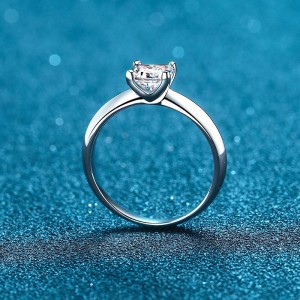 1 CT Moissanite Princess Cut Four claws s925 Silver Ring Engagement Rings C2025020114