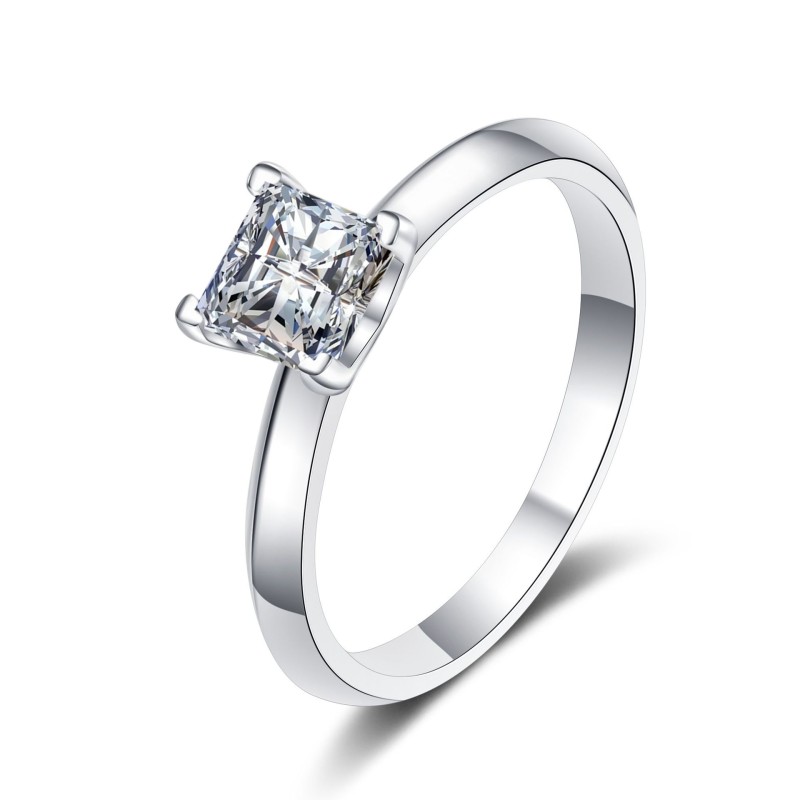 1 CT Moissanite Princess Cut Four claws s925 Silver Ring Engagement Rings C2025020114