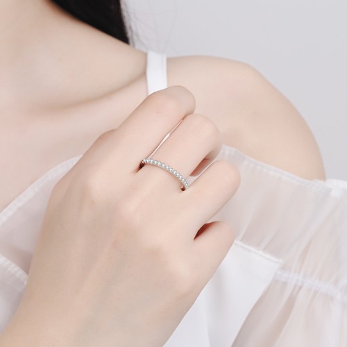 Moissanite Round Brilliant Cut s925 Silver Ring Engagement Rings C2025020115 