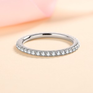 Moissanite Round Brilliant Cut s925 Silver Ring Engagement Rings C2025020115
