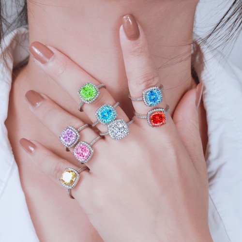 3.5 CT Square Cut 925 Sterling Silver Engagement Ring C2024020008 3.5 CT Square Cut 925 Sterling Silver Engagement Ring C2024020008