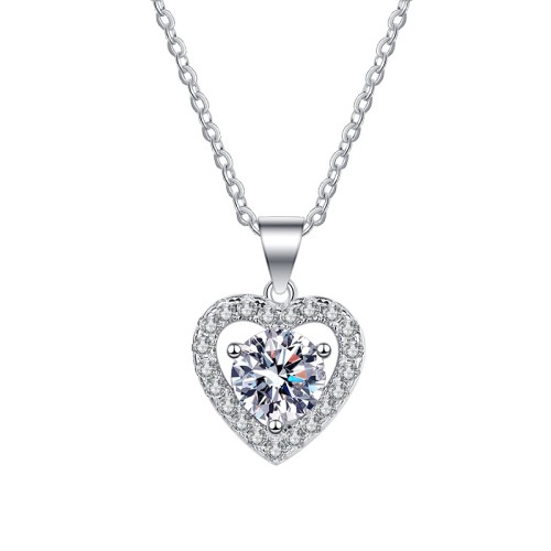 1.0 CT "In My Heart" Moissanite Sterling Silver Classic Necklace C2024080005 1.0 CT "In My Heart" Moissanite Sterling Silver Classic Necklace C2024080005