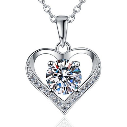 1.0 CT "To Your Heart" Moissanite Sterling Silver Classic Necklace C2024080006 1.0 CT "To Your Heart" Moissanite Sterling Silver Classic Necklace C2024080006