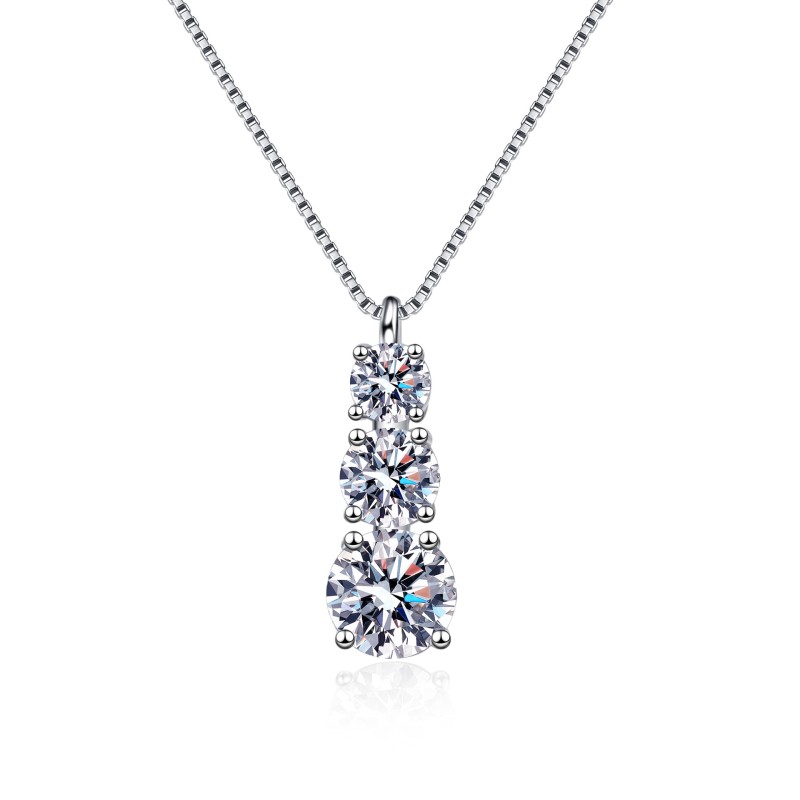 1.8 CT Moissanite Sterling Silver Three pendants  C2025080102 
