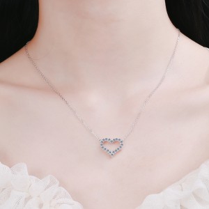 Moissanite Sterling Silver Hollow out love heart C2025080103