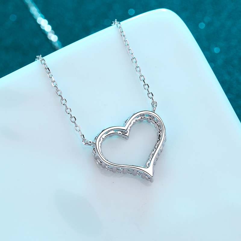 Moissanite Sterling Silver Hollow out love heart C2025080103 