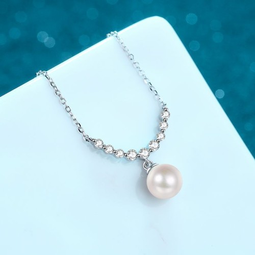 Moissanite Freshwater Pearl 925 Silver C2025080105