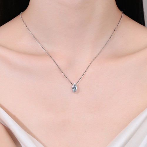 1 CT Moissanite Water droplet minimalist temperament 925 Silver C2025080110