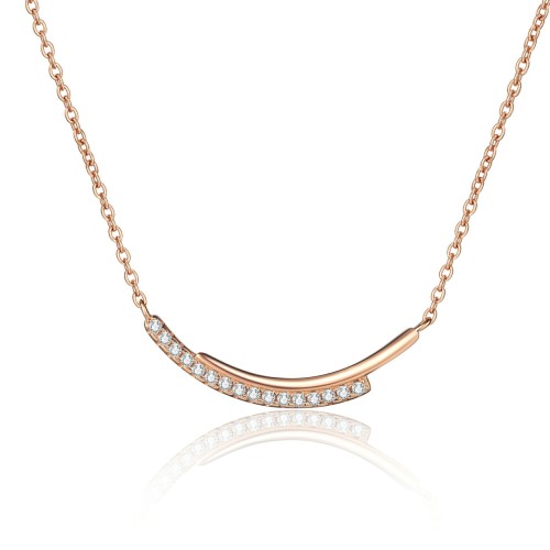 Moissanite Champagne gold necklace Female smile Diamond arrangement  925 Silver C2025080111