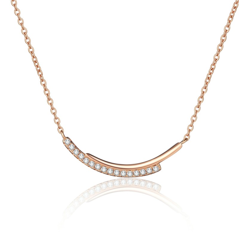 Moissanite Champagne gold necklace Female smile Diamond arrangement  925 Silver C2025080111